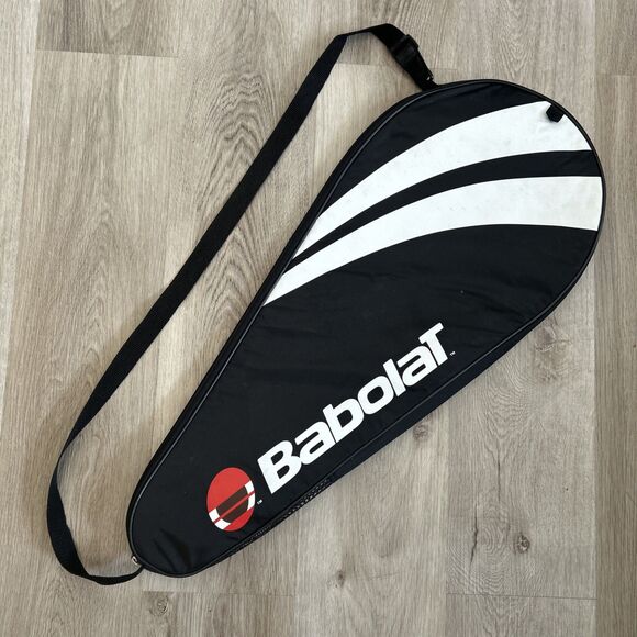 Babolat Tennis Racket Case Black Single Racquet Bag Cover w/ Shoulder Strap - Picture 1 of 7